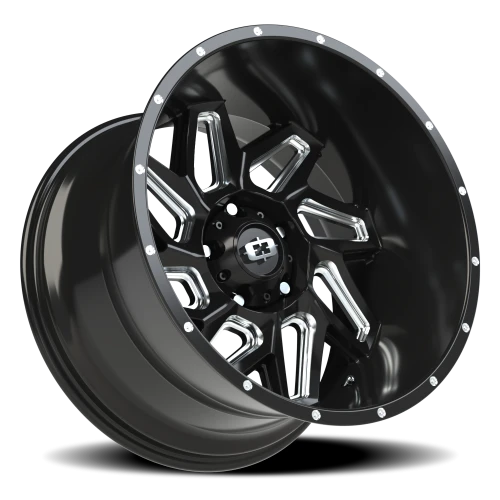 Vision 361 20x12 -51 5x139.7mm 108mm Gloss Black Milled Spokes