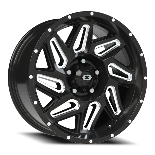 Vision 361 18x9 +12 5x127mm 78.1mm Gloss Black Milled Spokes