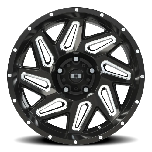 Vision 361 18x9 +12 5x127mm 78.1mm Gloss Black Milled Spokes