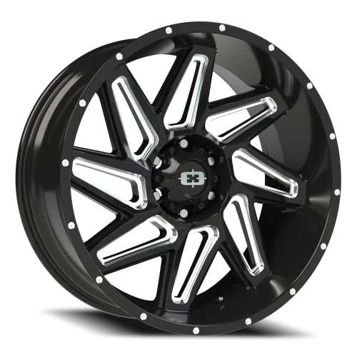 Vision 361 22x10 -25 6x139.7mm 106.2mm Gloss Black Milled Spokes