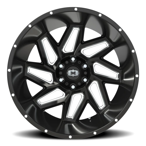 Vision 361 22x14 -76 6x139.7mm 106.2mm Gloss Black Milled Spokes