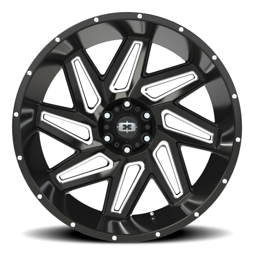 Vision 361 24x12 -57 6x139.7mm 106.2mm Gloss Black Milled Spokes