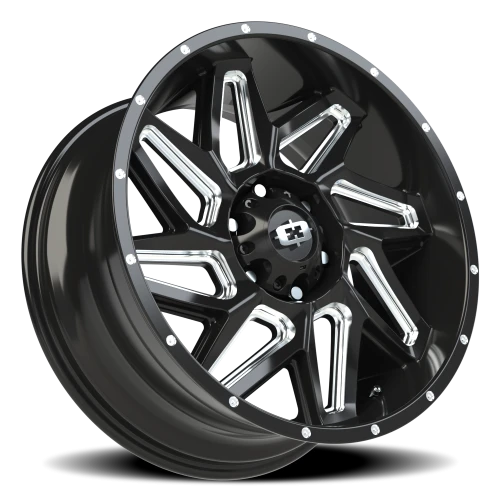 Vision 361 20x9 +12 6x139.7mm 106.2mm Gloss Black Milled Spokes