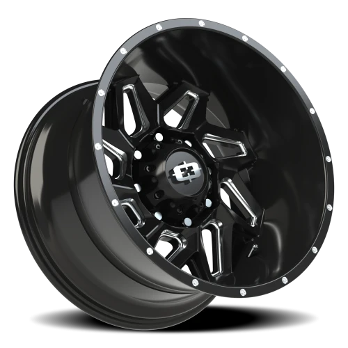 Vision 361 20x12 -51 8x165.1mm 125.2mm Gloss Black Milled Spokes