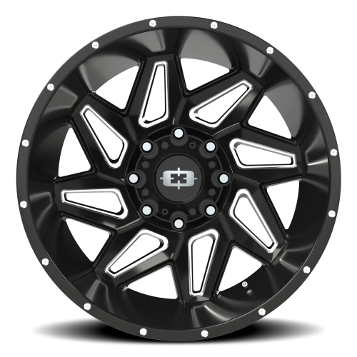 Vision 361 22x12 -51 8x165.1mm 125.2mm Gloss Black Milled Spokes