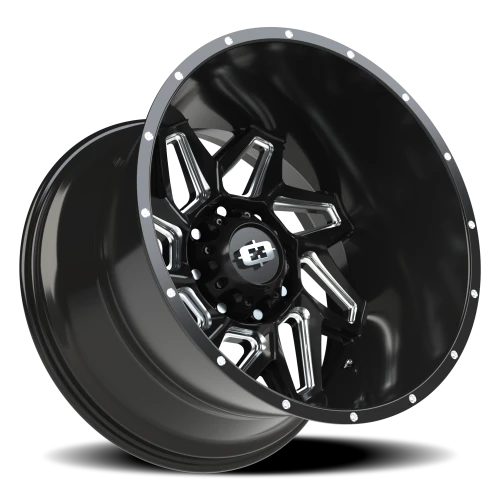 Vision 361 22x14 -76 8x165.1mm 125.2mm Gloss Black Milled Spokes