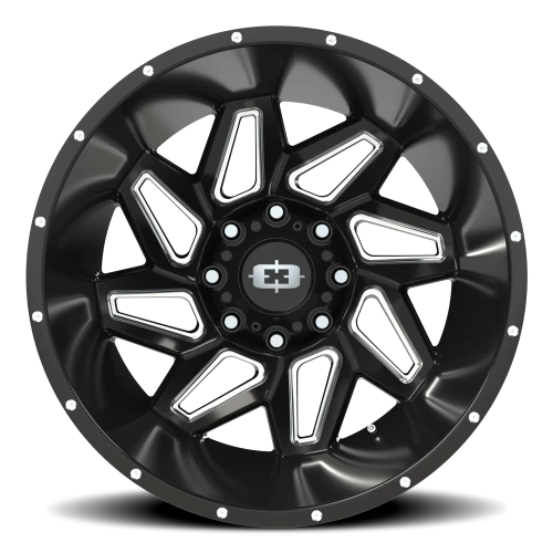 Vision 361 22x14 -76 8x165.1mm 125.2mm Gloss Black Milled Spokes