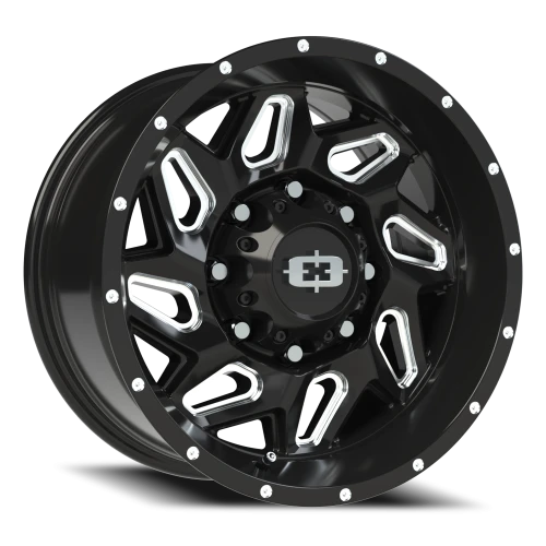 Vision 361 17x9 +12 8x165.1mm 125.2mm Gloss Black Milled Spokes