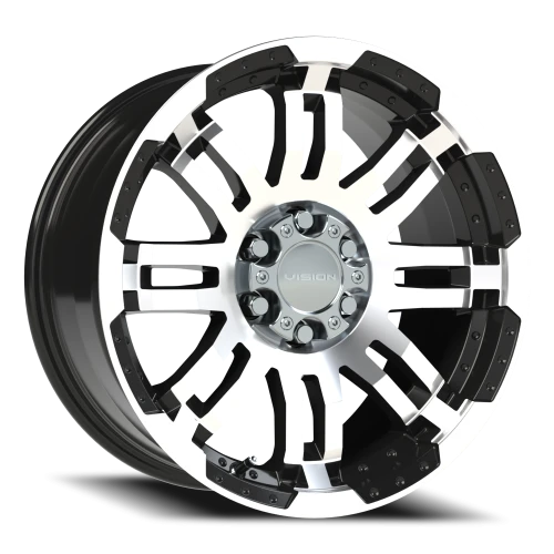 Vision 375 17x8.5 +18 6x114.3mm 73mm Gloss Black Machined Face