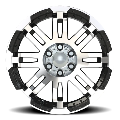 Vision 375 17x8.5 +18 6x114.3mm 73mm Gloss Black Machined Face
