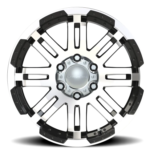 Vision 375 18x8.5 +18 6x139.7mm 106.2mm Gloss Black Machined Face