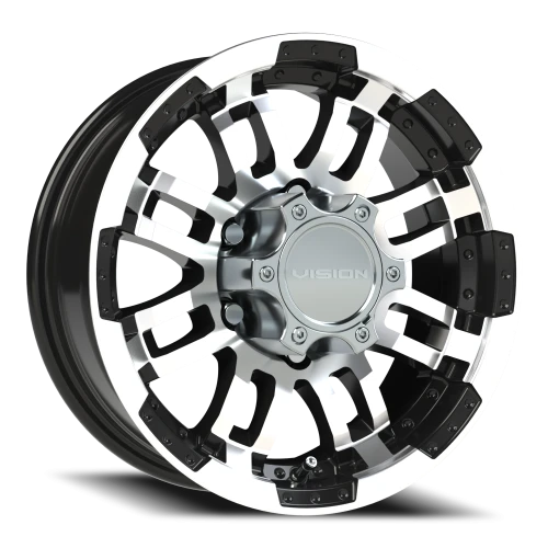 Vision 375 15x6 6x139.7mm 108mm Gloss Black Machined Face