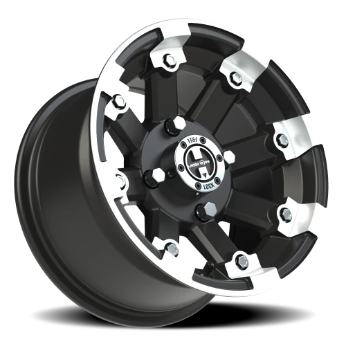 Vision 393 12x7 +3 4x110mm 86mm Matte Black Machined Lip