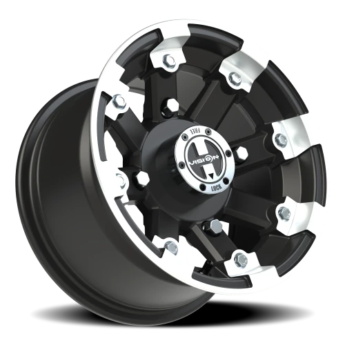 Vision 393 12x7 +3 4x156mm 131.1mm Matte Black Machined Lip