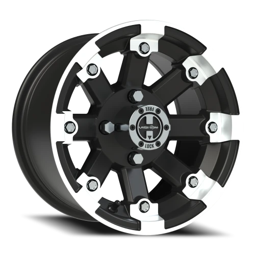 Vision 393 12x7 +3 4x101.6mm 69.85mm Matte Black Machined Lip