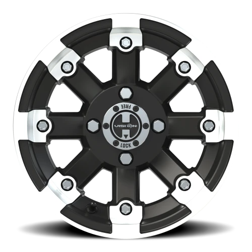 Vision 393 12x7 +3 4x101.6mm 69.85mm Matte Black Machined Lip