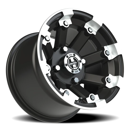 Vision 393 12x8 -10 4x115mm 80mm Matte Black Machined Lip