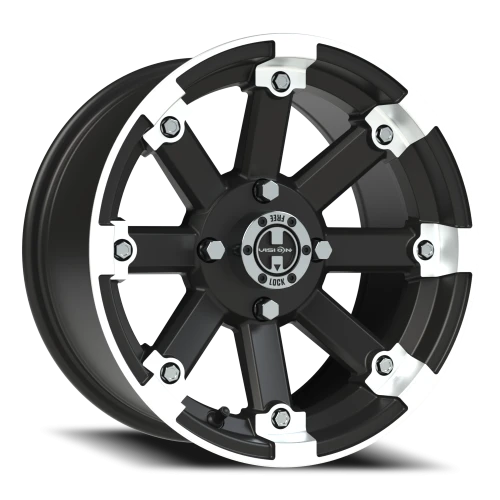 Vision 393 14x7 +3 4x115mm 80mm Matte Black Machined Lip