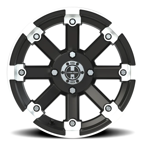 Vision 393 14x7 +3 4x115mm 80mm Matte Black Machined Lip