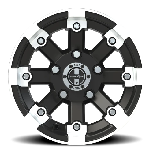 Vision 393 12x7 +3 5x114.3mm 79.4mm Matte Black Machined Lip