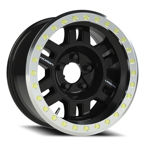 Vision 398 17x8.5 -15 5x150mm 110.2mm Gloss Black Machined Ring