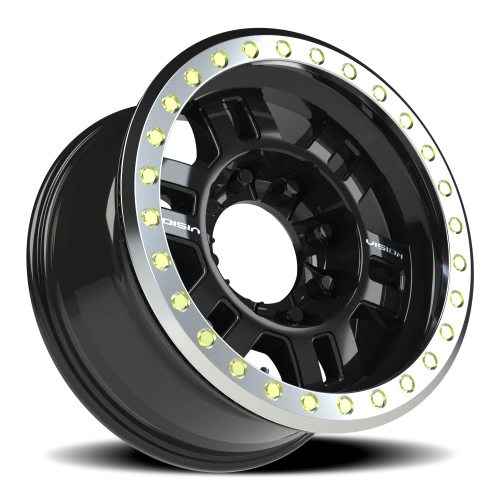 Vision 398 17x8.5 -15 8x165.1mm 130.8mm Gloss Black Machined Ring
