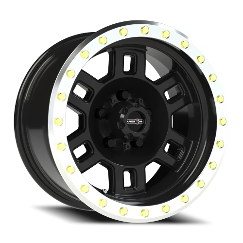 Vision 398 15x8 -19 5x114.3mm 83mm Gloss Black Machined Lip