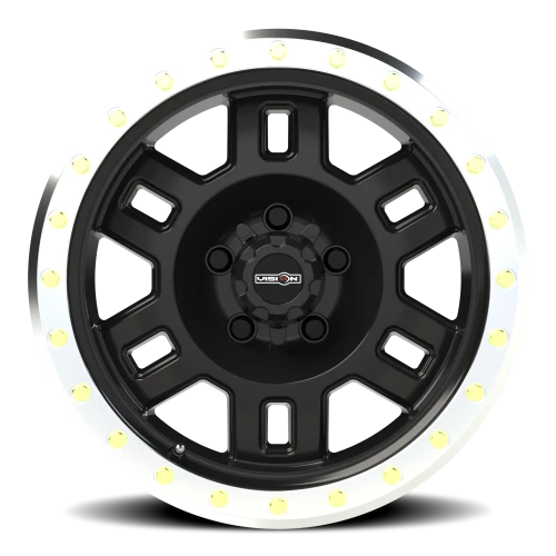 Vision 398 16x8 +0 5x114.3mm 83mm Gloss Black Machined Lip