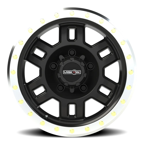 Vision 398 16x8 +0 5x139.7mm 110mm Gloss Black Machined Lip