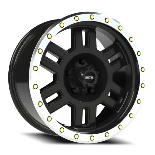 Vision 398 18x9 -12 5x127mm 78.1mm Gloss Black Machined Lip