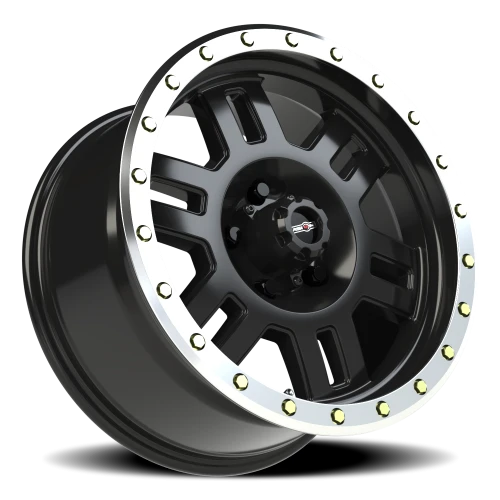 Vision 398 18x9 +18 5x127mm 78.1mm Gloss Black Machined Lip