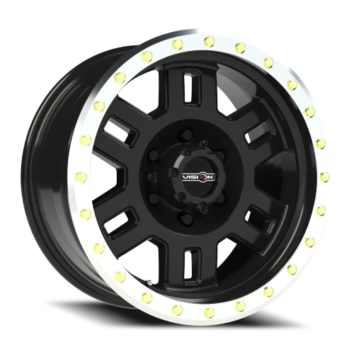 Vision 398 17x8.5 +0 6x139.7mm 106.2mm Gloss Black Machined Lip