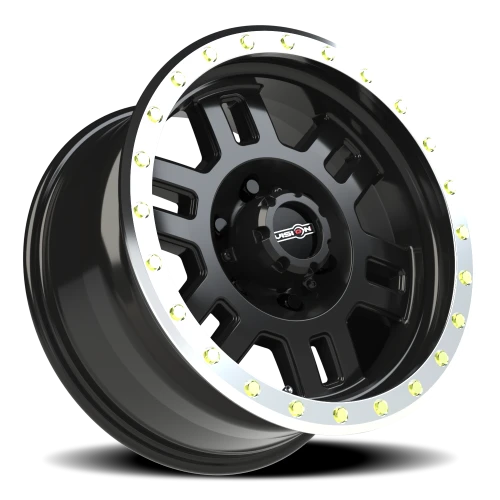 Vision 398 17x8.5 +0 6x139.7mm 106.2mm Gloss Black Machined Lip
