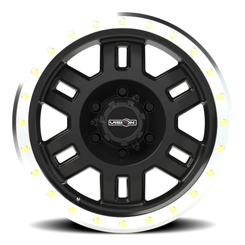 Vision 398 17x8.5 +0 6x139.7mm 106.2mm Gloss Black Machined Lip