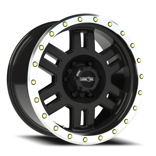 Vision 398 18x9 +18 6x135mm 87.1mm Gloss Black Machined Lip