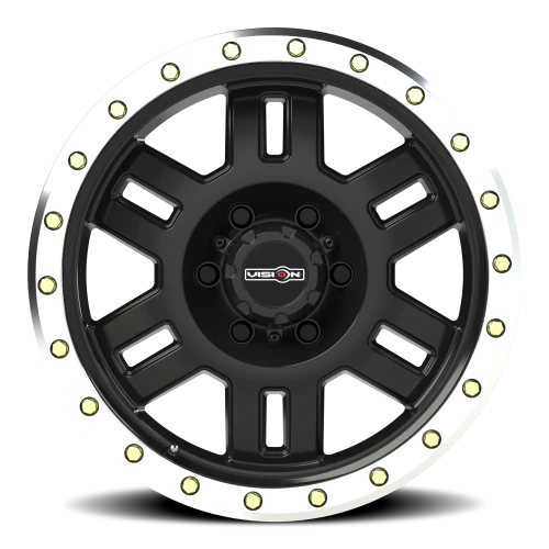 Vision 398 18x9 +18 6x139.7mm 106.2mm Gloss Black Machined Lip