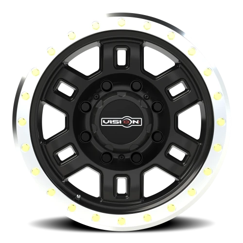 Vision 398 16x8 +0 8x165.1mm 125.2mm Gloss Black Machined Lip