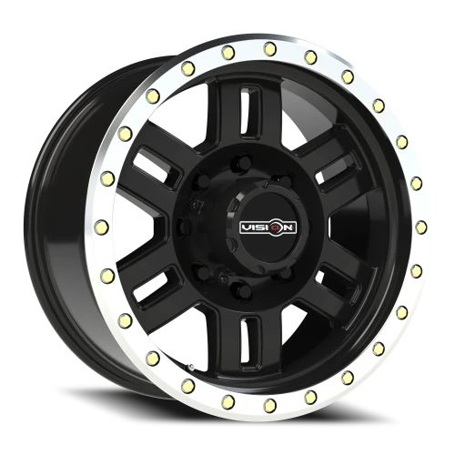Vision 398 18x9 +12 8x170mm 125.2mm Gloss Black Machined Lip