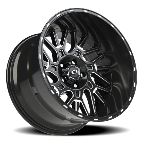 Vision 404 20x12 -51 5x127mm 78.1mm Gloss Black Milled Spoke