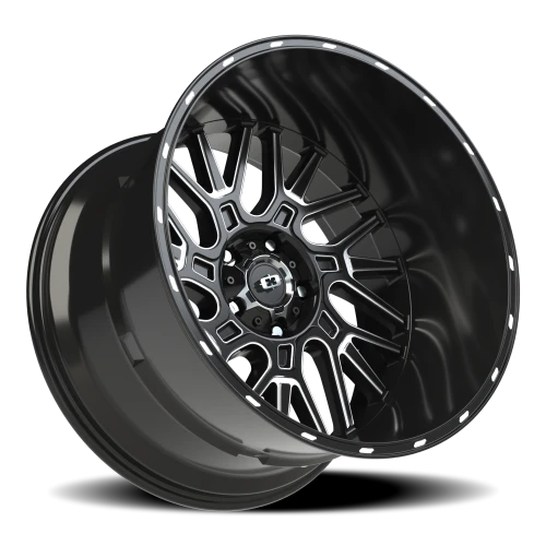 Vision 404 22x14 -76 5x139.7mm 108mm Gloss Black Milled Spoke