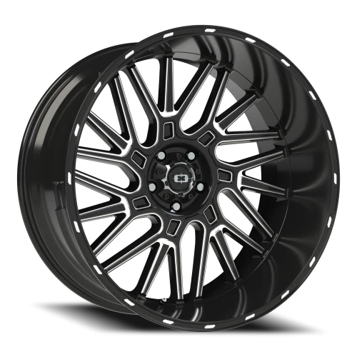 Vision 404 24x12 -51 5x127mm 78.1mm Gloss Black Milled Spoke
