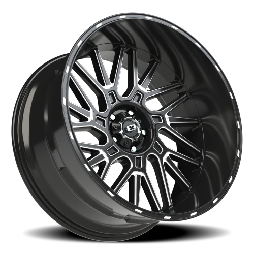 Vision 404 24x12 -51 5x127mm 78.1mm Gloss Black Milled Spoke