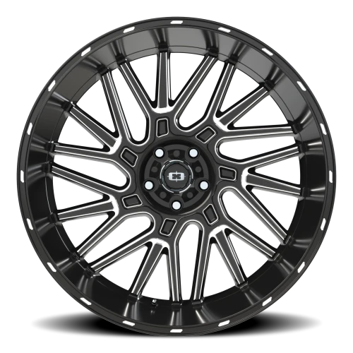 Vision 404 24x12 -51 5x127mm 78.1mm Gloss Black Milled Spoke