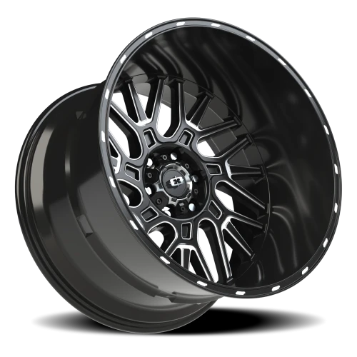 Vision 404 22x14 -76 6x139.7mm 106.2mm Gloss Black Milled Spoke