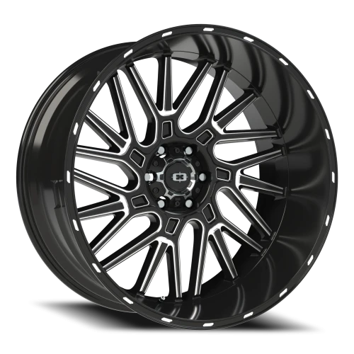 Vision 404 24x12 -51 6x127mm 87.1mm Gloss Black Milled Spoke