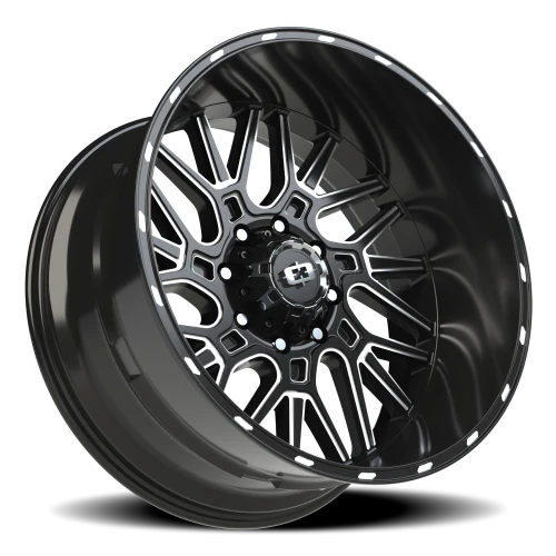 Vision 404 24x12 -51 8x165.1mm 125.2mm Gloss Black Milled Spoke