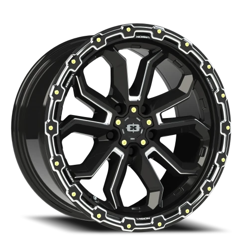 Vision 405 18x9 +12 5x114.3mm 83mm Gloss Black Milled Spoke