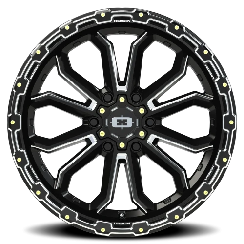 Vision 405 20x9 +12 6x139.7mm 106.2mm Gloss Black Milled Spoke