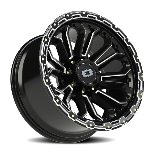 Vision 405 20x9 +12 8x165.1mm 125.2mm Gloss Black Milled Spoke