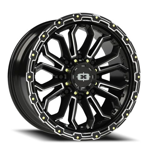 Vision 405 20x9 +12 8x180mm 124.2mm Gloss Black Milled Spoke